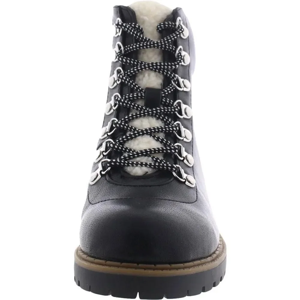 Style & Co Women Lug Sole Combat Boot Maariah Size US 7 Black Faux Leather new